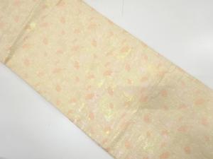 縞に枝の実模様織り出し　名古屋帯